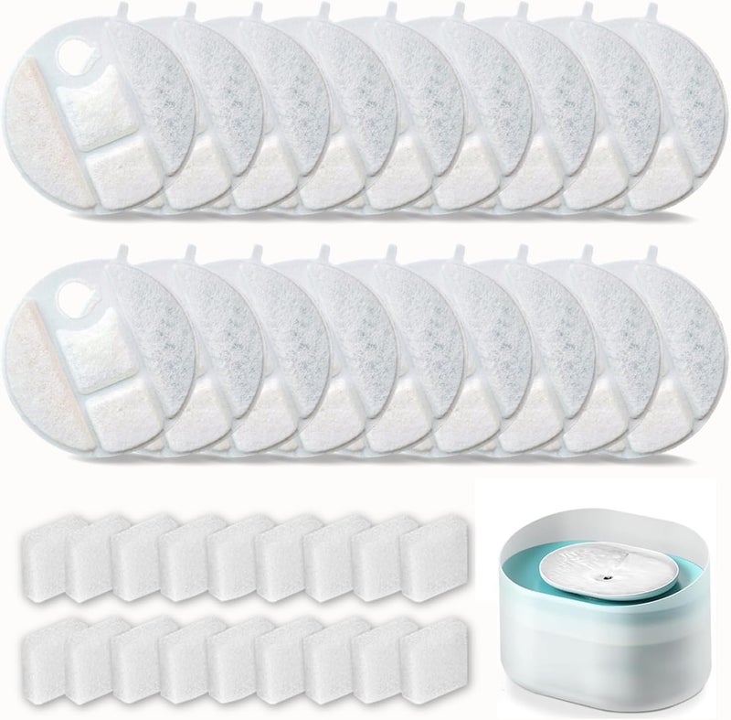 OUPUSES 18 Pack Dog Water Fountain Replacement Filters for Petlibro Capsule Dog Fountain PLWF008,Dog Water Fountain Filter with Replacement Pre-Filter Pump Sponges. (18) - Image 1